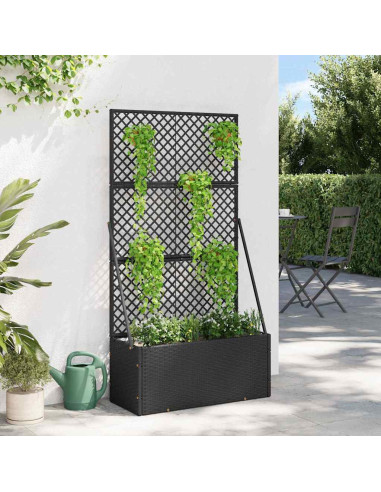 Vaso da giardino Nero 70 x 30 x 135 cm Metallo
