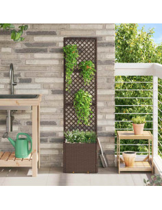 Vaso da giardino Marrone 35 x 30 x 135 cm Metallo 2