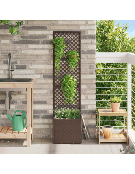 Vaso da giardino Marrone 35 x 30 x 135 cm Metallo