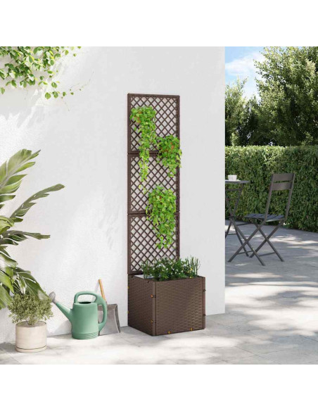 Vaso da giardino Marrone 35 x 30 x 135 cm Metallo