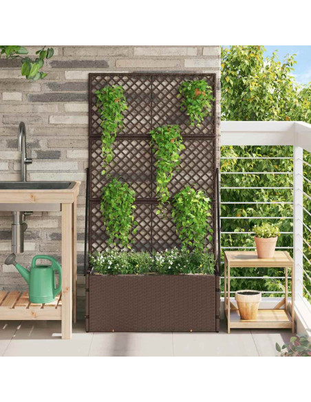 Vaso da giardino Marrone 70 x 30 x 135 cm Metallo