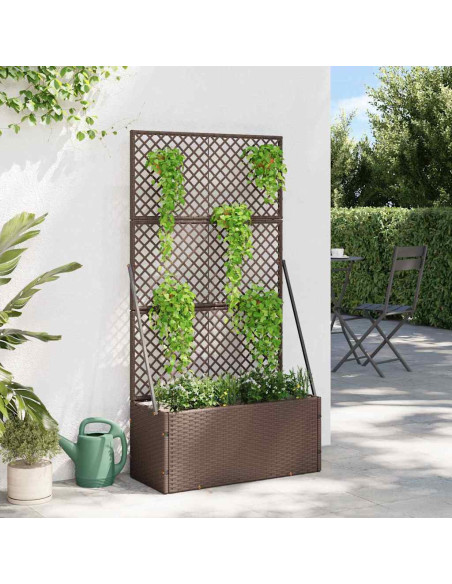 Vaso da giardino Marrone 70 x 30 x 135 cm Metallo