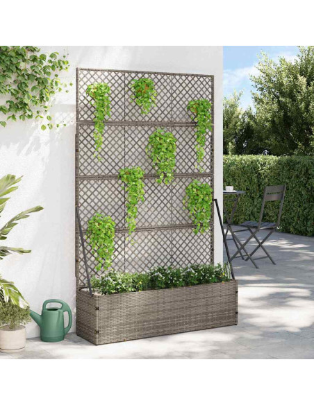 Vaso da giardino Grigio 105 x 30 x 170 cm Metallo