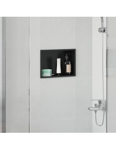 Nicchia per doccia Nero 30 x 20 x 9,5 cm Acciaio inossidabile 2