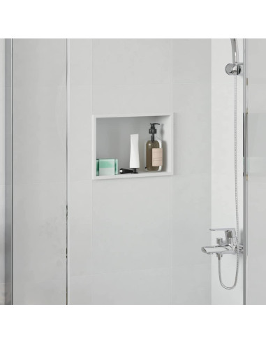Nicchia per doccia Bianco 30 x 20 x 9,5 cm Acciaio inossidabile