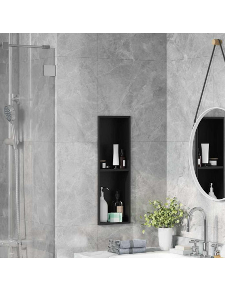 Nicchia per doccia Nero 60 x 20 x 9.5 cm Acciaio inossidabile