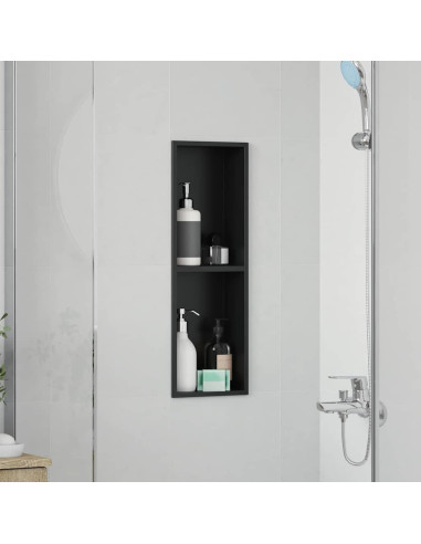 Nicchia per doccia Nero 60 x 20 x 9,5 cm Acciaio inossidabile