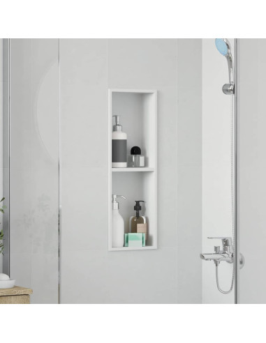 Nicchia per doccia Bianco 60 x 20 x 9,5 cm Acciaio inossidabile