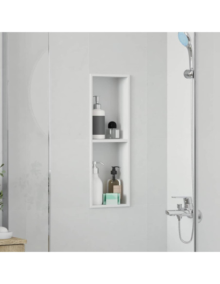 Nicchia per doccia Bianco 60 x 20 x 9.5 cm Acciaio inossidabile