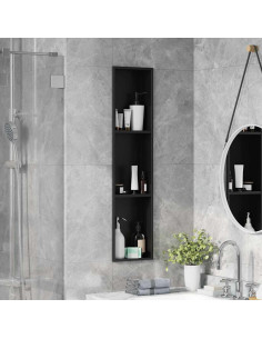 Nicchia per doccia Nero 90 x 20 x 9,5 cm Acciaio inossidabile 2