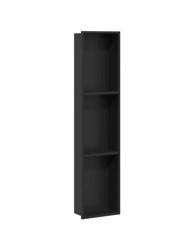 Nicchia per doccia Nero 90 x 20 x 9,5 cm Acciaio inossidabile