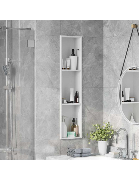 Nicchia per doccia Bianco 90 x 20 x 9.5 cm Acciaio inossidabile