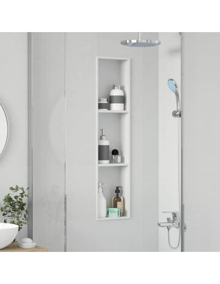 Nicchia per doccia Bianco 90 x 20 x 9.5 cm Acciaio inossidabile