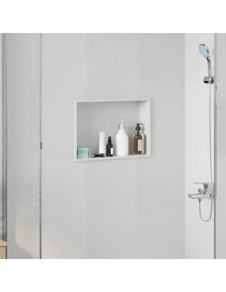 Nicchia per doccia Bianco 45 x 30 x 9.5 cm Acciaio inossidabile