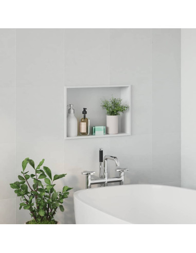 Nicchia per doccia Bianco 45 x 30 x 9,5 cm Acciaio inossidabile