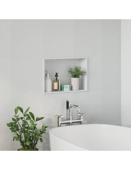 Nicchia per doccia Bianco 45 x 30 x 9.5 cm Acciaio inossidabile