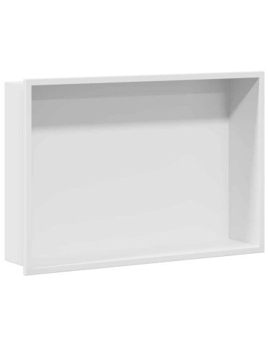 Nicchia per doccia Bianco 45 x 30 x 9,5 cm Acciaio inossidabile