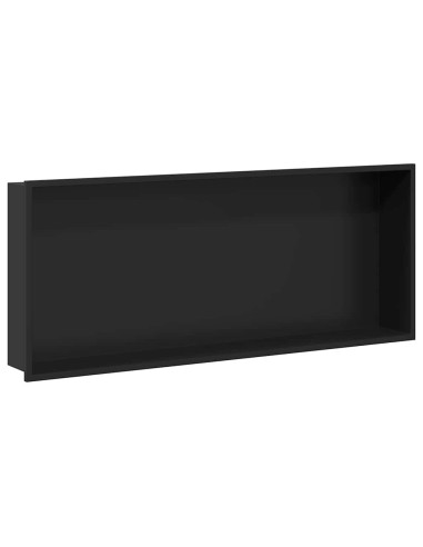 Nicchia per doccia Nero 75 x 30 x 9,5 cm Acciaio inossidabile