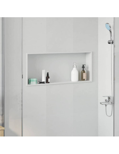 Nicchia per doccia Bianco 75 x 30 x 9,5 cm Acciaio inossidabile