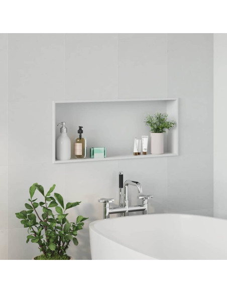 Nicchia per doccia Bianco 75 x 30 x 9.5 cm Acciaio inossidabile