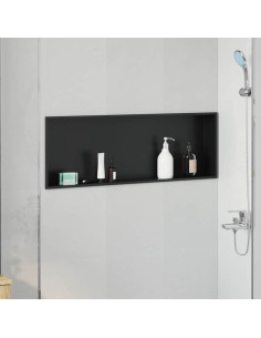 Nicchia per doccia Nero 90 x 30 x 9,5 cm Acciaio inossidabile 2