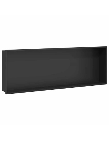 Nicchia per doccia Nero 90 x 30 x 9,5 cm Acciaio inossidabile