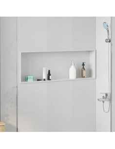 Nicchia per doccia Bianco 90 x 30 x 9,5 cm Acciaio inossidabile 2