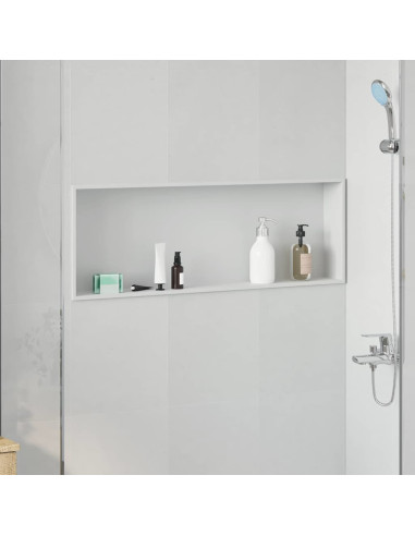 Nicchia per doccia Bianco 90 x 30 x 9,5 cm Acciaio inossidabile