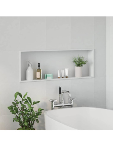 Nicchia per doccia Bianco 90 x 30 x 9,5 cm Acciaio inossidabile