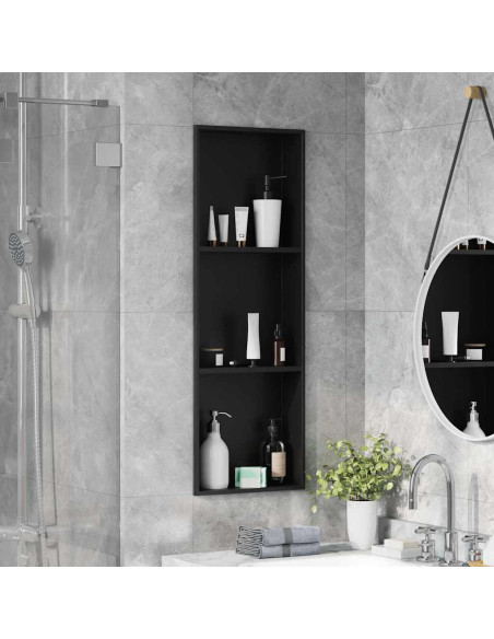 Nicchia per doccia Nero 90 x 30 x 9.5 cm Acciaio inossidabile