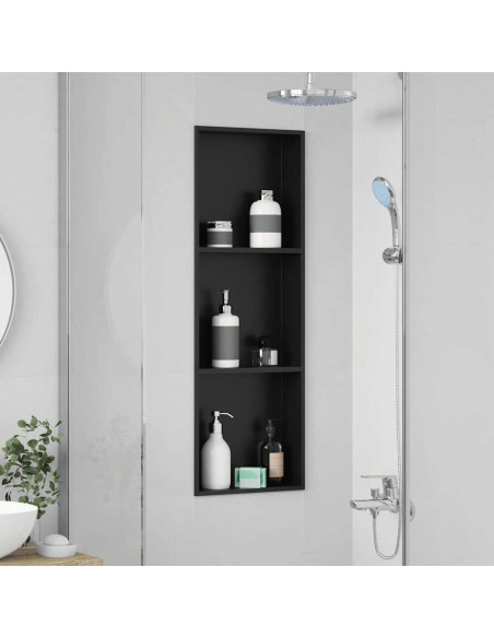 Nicchia per doccia Nero 90 x 30 x 9.5 cm Acciaio inossidabile