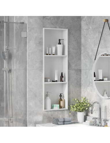 Nicchia per doccia Bianco 90 x 30 x 9,5 cm Acciaio inossidabile