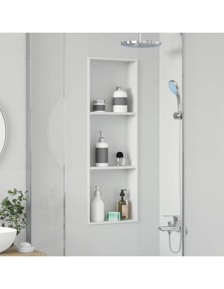 Nicchia per doccia Bianco 90 x 30 x 9.5 cm Acciaio inossidabile