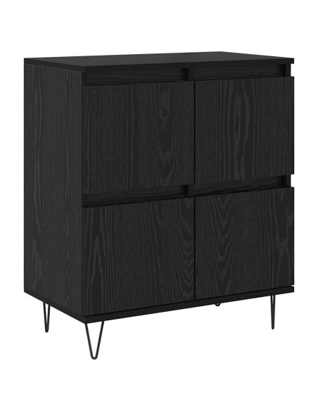 Sideboards 2 pcs Rovere nero 120 x 35 x 70 cm Legno multistrato