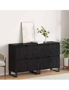 Credenza 2 pcs Rovere Nero 60 x 35 x 70 cm 2