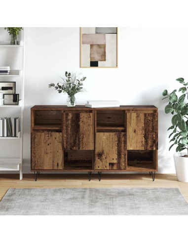 Credenza 2 pcs Legno vecchio 60 x 35 x 70 cm