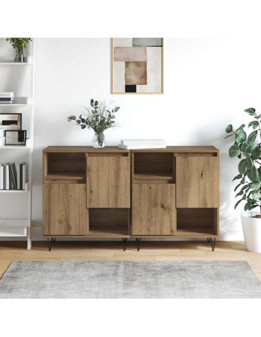 Credenza 2 pcs Rovere artigianale 60 x 35 x 70 cm