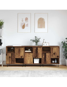 Credenza 3 pcs Legno vecchio 60 x 35 x 70 cm 2