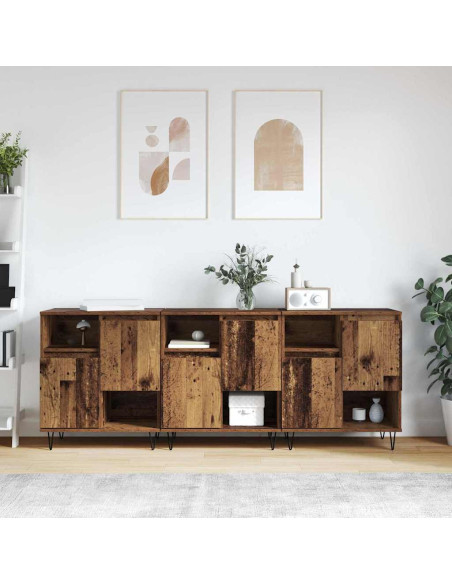 Sideboards 3 pcs Legno vecchio 180 x 35 x 70 cm