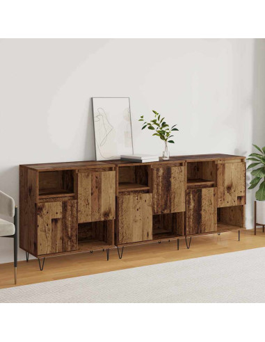 Credenza 3 pcs Legno vecchio 60 x 35 x 70 cm
