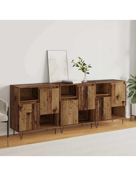 Credenza 3 pcs Legno vecchio 60 x 35 x 70 cm