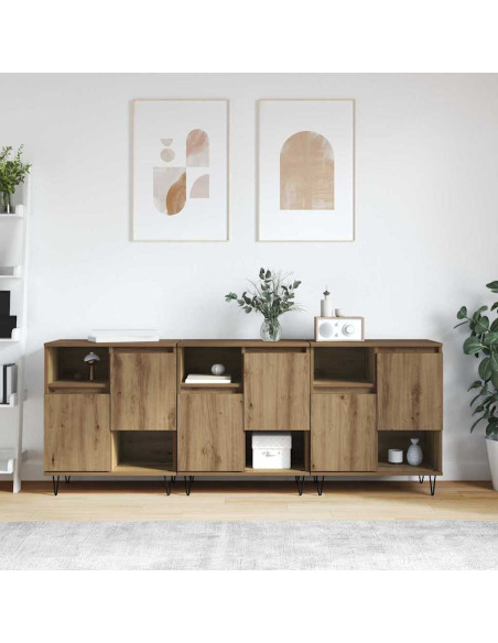 Credenza 3 pcs Rovere artigianale 60 x 35 x 70 cm