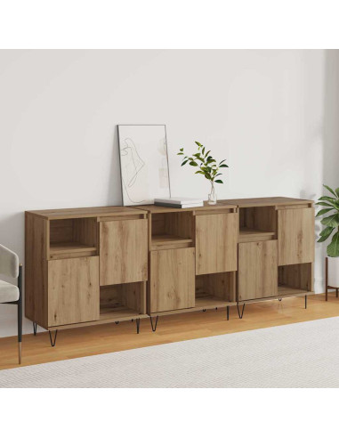 Credenza 3 pcs Rovere artigianale 60 x 35 x 70 cm