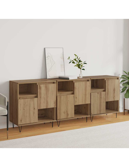 Credenza 3 pcs Rovere artigianale 60 x 35 x 70 cm