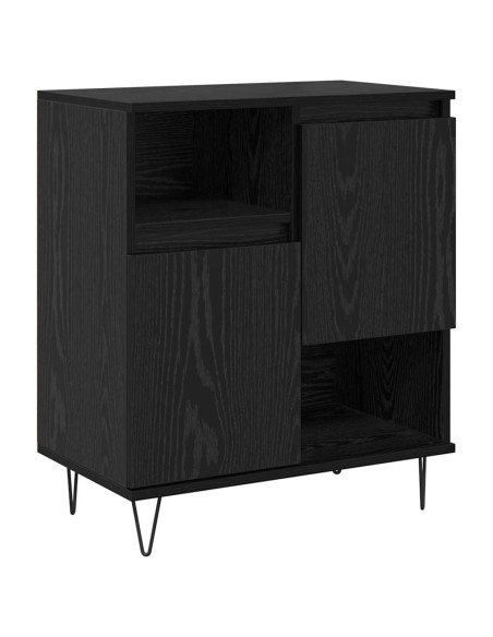Sideboards 3 pcs Rovere nero 180 x 35 x 70 cm Legno multistrato