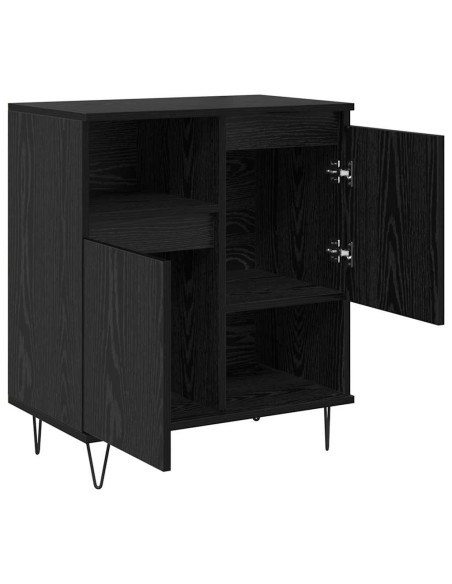 Sideboards 3 pcs Rovere nero 180 x 35 x 70 cm Legno multistrato