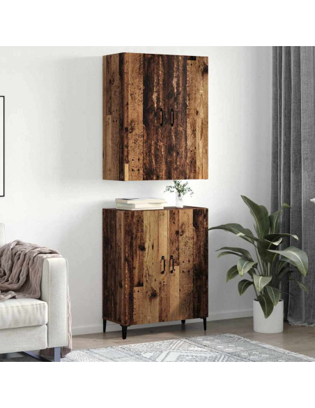 Credenza 2 pcs Legno vecchio Legno multistrato