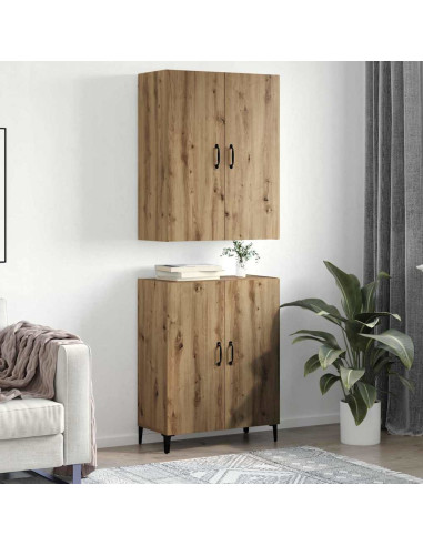 Credenza 2 pcs Rovere artigianale Legno multistrato
