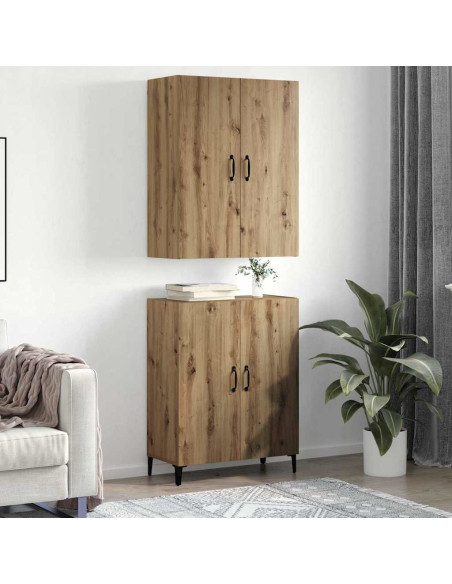 Credenza 2 pcs Rovere artigianale Legno multistrato