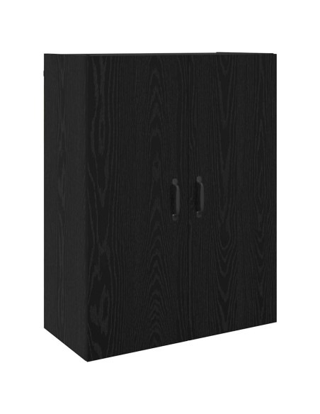 Credenza 2 pcs Rovere Nero Legno multistrato